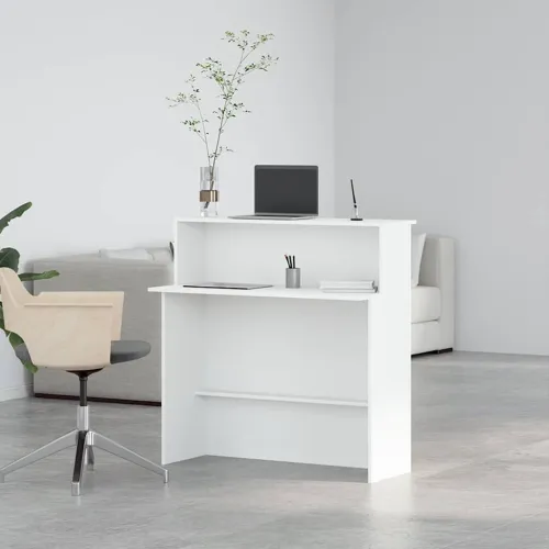 Recepcijski stol Bijeli 100x50x103,5 cm Inženirsko drvo - Bijela Cijena