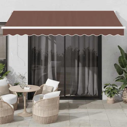 Tenda na automatsko uvlačenje smeđa 350 x 250 cm - Smeđa 3,5 x 2,5 m s bijelim okvirom Cijena