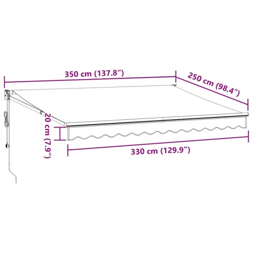 Tenda na automatsko uvlačenje smeđa 350 x 250 cm - Smeđa 3,5 x 2,5 m s bijelim okvirom Cijena
