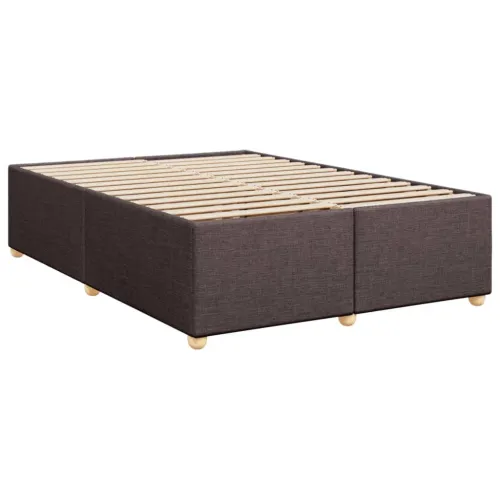 Boxspring - Krevet s oprugama i madracem tamnosmeđi 160x200 cm tkanina - Tamno smeđa 160 x 200 cm Blok s kvadratima Tamno smeđa Cijena