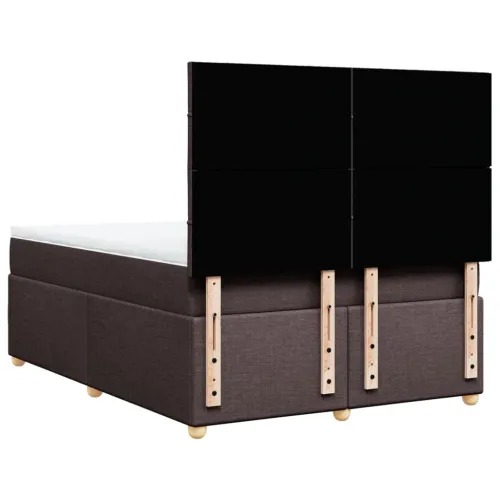 Boxspring - Krevet s oprugama i madracem tamnosmeđi 160x200 cm tkanina - Tamno smeđa 160 x 200 cm Blok s kvadratima Tamno smeđa Cijena