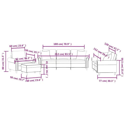 4-dijelni set sofa s jastucima crni baršunasti - Crna s jastucima i tabureom Cijena
