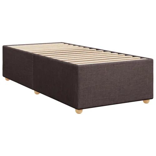 Boxspring - Krevet s oprugama i madracem tamnosmeđi 90 x 200 cm od tkanine - Tamno smeđa 90 x 200 cm Blok s kvadratima Tamno sme Cijena