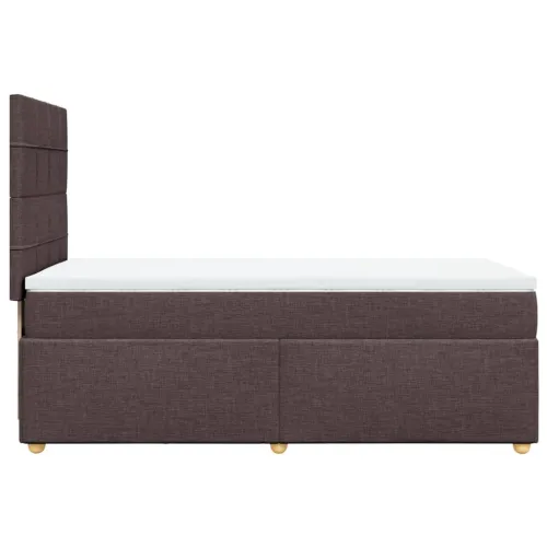 Boxspring - Krevet s oprugama i madracem tamnosmeđi 90 x 190 cm od tkanine - Tamno smeđa 90 x 190 cm Blok s kvadratima Tamno sme Cijena