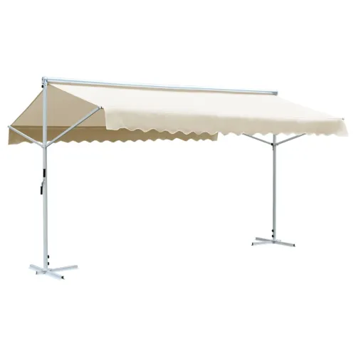 Samostojeća tenda 600 x 300 cm krem - Krema 6 x 3 m 1 s bijelim okvirom Cijena