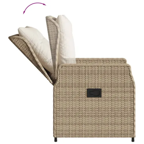 Vrtna garnitura - 5-dijelni vrtni blagovaonski set od poliratana s jastucima bež - bež i krem ​​bijela 140 x 70 x 74 cm 4 Cijena