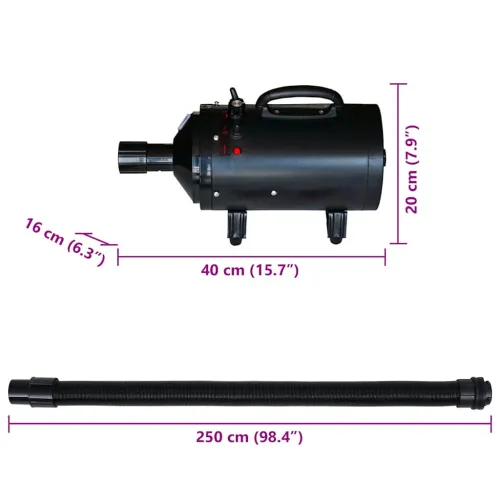 Fen za pse - Sušilo za pse s 3 mlaznice crno 2400 W - Jedan motor Cijena