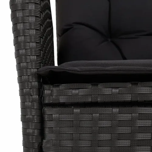 Vrtna garnitura - 5-dijelni vrtni blagovaonski set s jastucima od poliratana crni - 160 x 80 x 74 cm 4 Bez naslona za noge Cijena