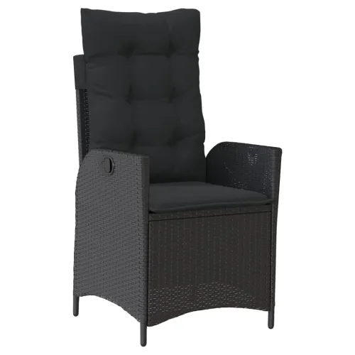 Vrtna garnitura - 5-dijelni vrtni blagovaonski set s jastucima od poliratana crni - 160 x 80 x 74 cm 4 Bez naslona za noge Cijena