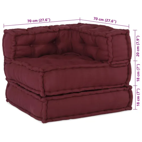 Modularna sofa 2 kom. Tkanina Bordo 140 x 70 x 56 cm - Bordo 2 x kut Cijena