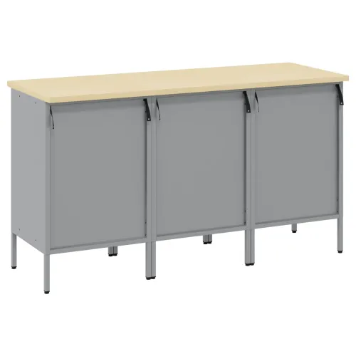 Radni ormar s ladicama 3 kom. Crna i Siva 150 x 55 x 85 cm - Crna radna klupa 150 cm (3 ladice i 3 vrata) Cijena