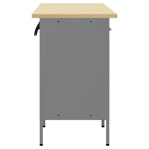 Radni ormar s ladicama 3 kom. Crna i Siva 150 x 55 x 85 cm - Crna Radni stol od 150 cm (6 ladica i 2 vrata) Cijena