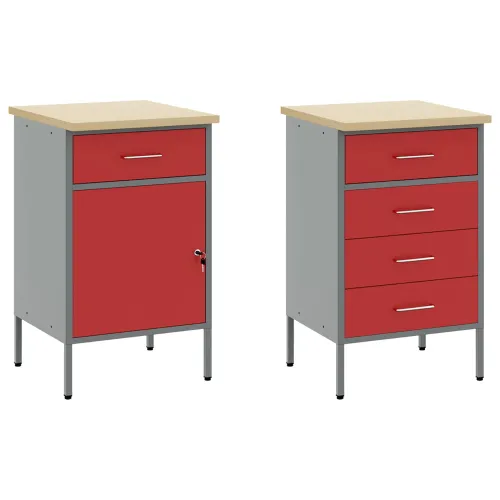 Set radnih ormarića s ladicama s policom 5 kom. Crvena - Crvena Radna klupa 100 cm (5 ladica i 1 vrata) Cijena