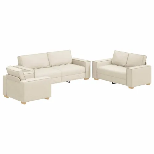 Set sofe 3 kom. Bež Platnasta tkanina - Sofa stolac +2 sjedala +3 sjedala Cijena