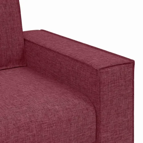 Sofa 3 kom. Vinska crvena Platnasta tkanina - boja crnog vina Cijena