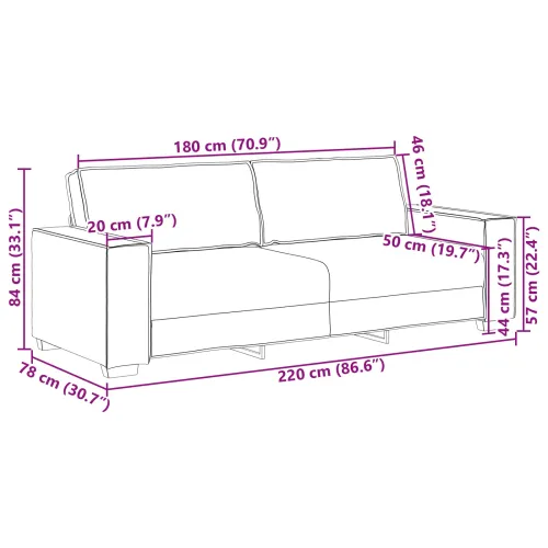 Sofa 2 kom. Bež Platnasta tkanina - Sofa za 2 osobe +3 sjedala Cijena