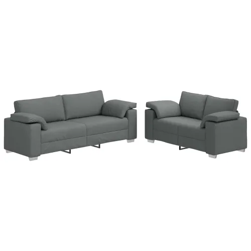 Sofa 2 kom. Tamno siva tkanina - Tamno siva Cijena