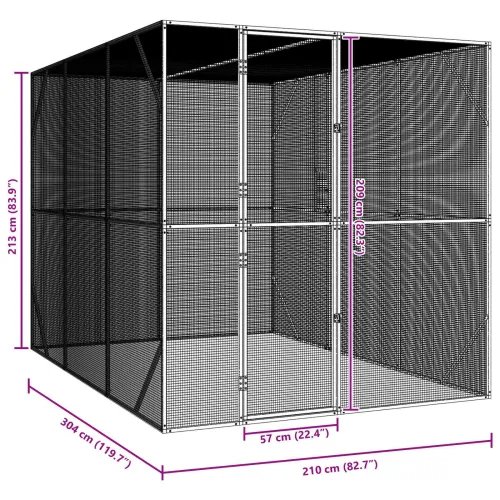 Kavez za ptice Antracit 210 x 304 x 213 cm - 302 x 206 x 214 cm Cijena