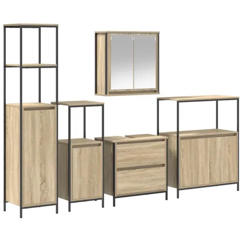 Set namještaja za kupaonicu 5 kom. Bež 36 x 35 x 165 cm - sonoma hrast Ormarić ispod sudopera +zidni ormarić +3 x ormarić za kup Cijena