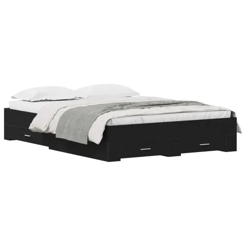 Okvir za krevet Crni hrast 135 x 190 cm Konstruirano drvo - Crni hrast 135 x 190 cm Cijena
