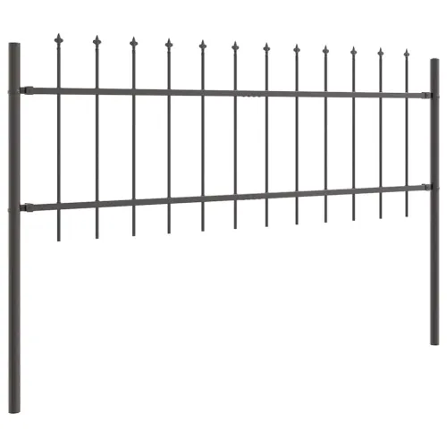 Vrtna Ograda WOERDEN 5 kom. 8,5 x 0,6 m Čelik s prahom Siva - Siva 850 cm 60 cm Cijena
