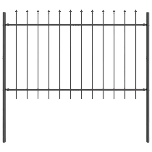 Vrtna Ograda WOERDEN 6 kom. 10,2 x 1,2 m Čelik s prahom Siva - Siva 1020 cm 120 cm Cijena