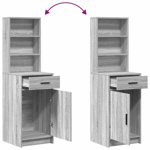 Set stola za oblačenje s LED 3 kom. Siva Sonoma - Sivi hrast sonoma Cijena