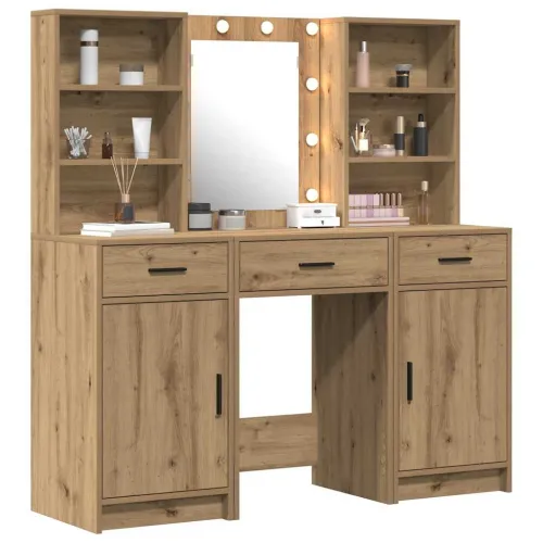 Set stola za oblačenje s LED 3 kom. Umjetnički hrast - hrast artisan Cijena