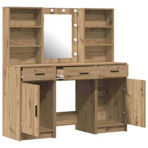 Set stola za oblačenje s LED 3 kom. Umjetnički hrast - hrast artisan Cijena