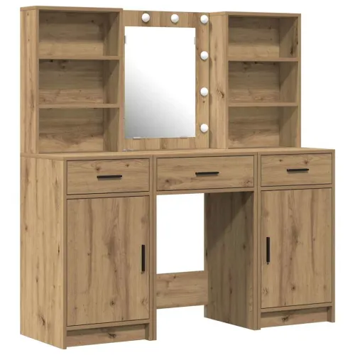 Set stola za oblačenje s LED 3 kom. Umjetnički hrast - hrast artisan Cijena