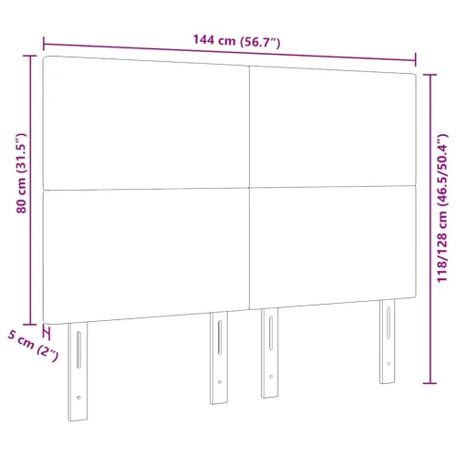 Uzglavlje Tamno siva 144 cm Kordura tekstil - Tamno siva 140 cm Visoki uzglavlje Cijena