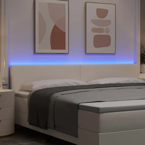 LED glava kreveta s LED trakama Krema 200 cm Kordura tekstil - Krema 200 cm Nizak uzglavlju Cijena