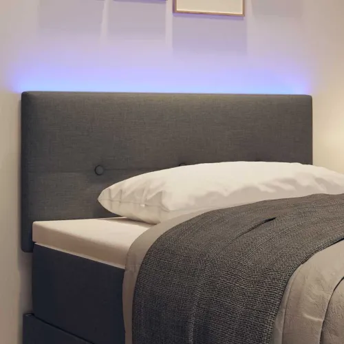 LED glava kreveta s LED trakama Tamno siva 100 cm tkanina - Tamno siva 100 cm Nizak uzglavlju Cijena