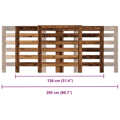 Maska za radijator - Pokrov za radijator boja staro drvo 205x21,5x83,5 cm drveni - Staro drvo 205 x 21,5 x 83,5 cm vodoravne let Cijena
