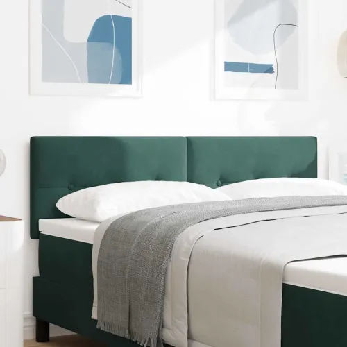 LED glava kreveta s LED trakama Zelena 160 cm Baršun - Tamnozelena 160 cm Nizak uzglavlju Cijena