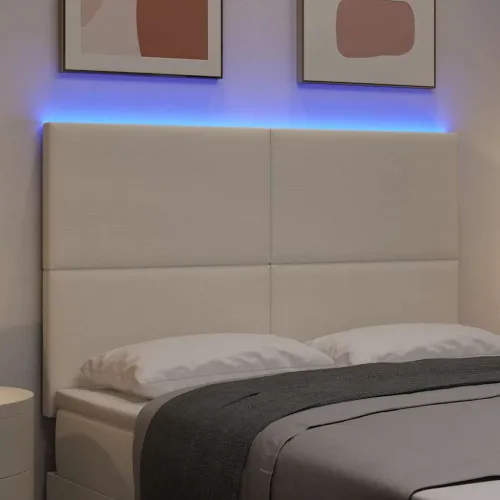 LED glava kreveta s LED trakama Krema 160 cm Kordura tekstil - Krema 160 cm Visoki uzglavlje Cijena