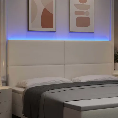 LED glava kreveta s LED trakama Krema 200 cm Kordura tekstil - Krema 200 cm Visoki uzglavlje Cijena