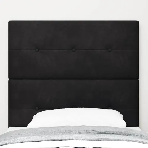 LED glava kreveta s LED trakama Crna 80 cm Baršun - Crna 80 cm Visoki uzglavlje Cijena