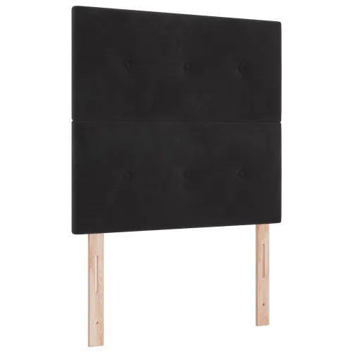 LED glava kreveta s LED trakama Crna 80 cm Baršun - Crna 80 cm Visoki uzglavlje Cijena