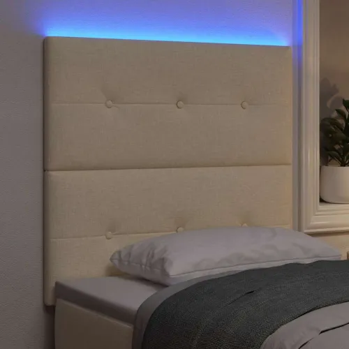 LED glava kreveta s LED trakama Krema 100 cm tkanina - Krema 100 cm Visoki uzglavlje Cijena