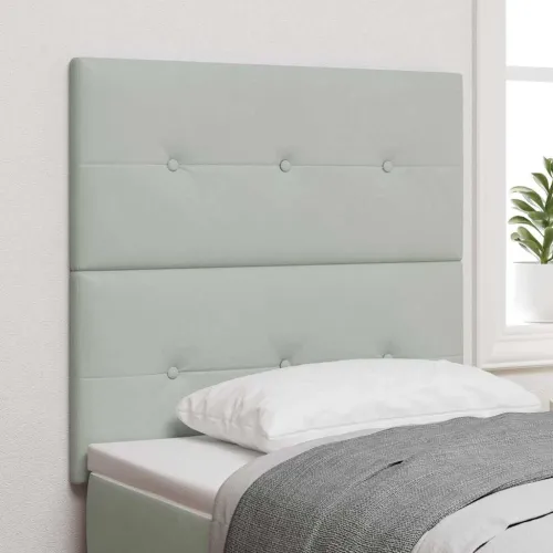 LED glava kreveta s LED trakama Svijetlo siva 100 cm Baršun - Svjetlosiva 100 cm Visoki uzglavlje Cijena