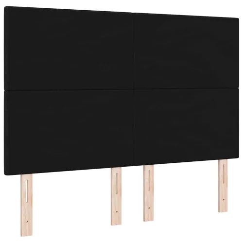 LED glava kreveta s LED trakama Crna 144 cm tkanina - Crna 140 cm Visoki uzglavlje Cijena