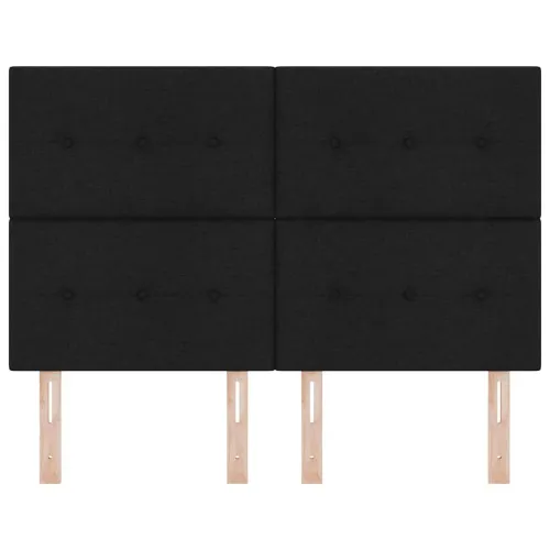 LED glava kreveta s LED trakama Crna 144 cm tkanina - Crna 140 cm Visoki uzglavlje Cijena