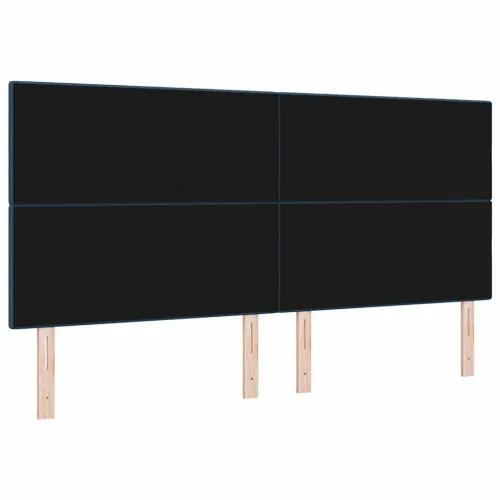 LED glava kreveta s LED trakama Plava 200 cm tkanina - Plava 200 cm Visoki uzglavlje Cijena