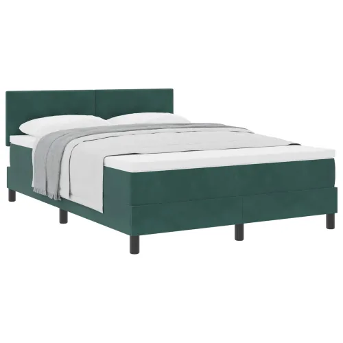 Box spring krevet Tamnozelena 160 x 200 cm Baršun - Tamnozelena 160 x 200 cm Prošiveno gumbima Cijena