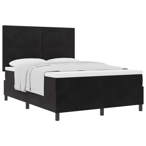 Box spring krevet s uzglavljem Crna 160 x 200 cm Baršun - Crna 160 x 200 cm Prošiveno gumbima Cijena