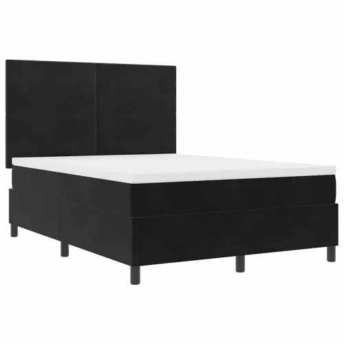 Box spring krevet s uzglavljem Crna 160 x 200 cm Baršun - Crna 160 x 200 cm Prošiveno gumbima Cijena