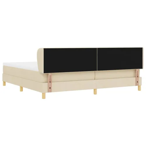 Box spring krevet s uzglavljem Krema 200 x 200 cm tkanina - Krema 200 x 200 cm Prošiveno gumbima Cijena