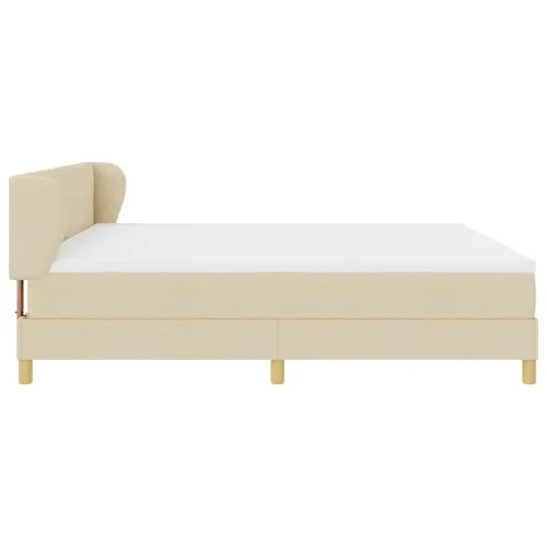 Box spring krevet s uzglavljem Krema 200 x 200 cm tkanina - Krema 200 x 200 cm Prošiveno gumbima Cijena