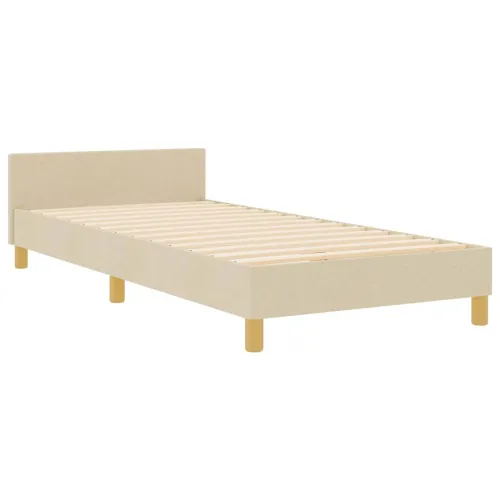 Okvir za krevet s uzglavljem Krema 100 x 200 cm tkanina - Krema 100 x 200 cm Prošiveno gumbima Cijena